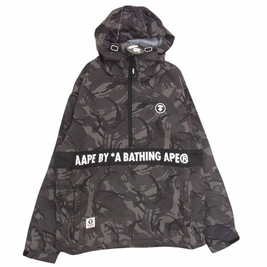 A BATHING APE アベイシングエイプ AAPLJM7349XAE CAMO SMOCK JACKET カモ スモック ジャケット ウィンドブレーカー ブラック ブラック系 S【新古品】【未使用】【中古】