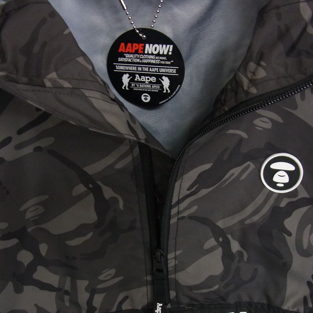 A BATHING APE アベイシングエイプ AAPLJM7349XAE CAMO SMOCK JACKET カモ スモック ジャケット ウィンドブレーカー ブラック ブラック系 S【新古品】【未使用】【中古】