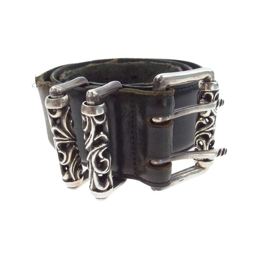 CHROME HEARTS クロムハーツ（原本無） ROLLER BELT 3PC 3ピース ローラー ベルト ブラック系 32【中古】