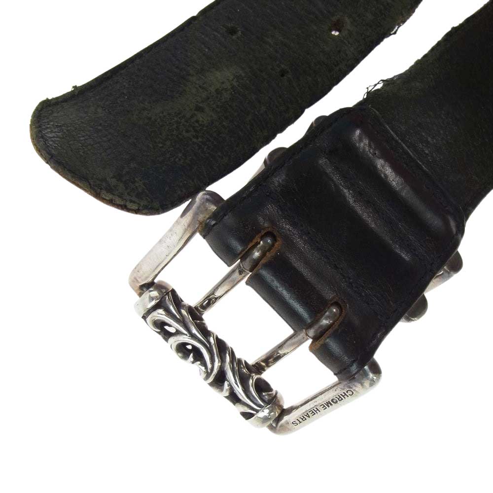 CHROME HEARTS クロムハーツ（原本無） ROLLER BELT 3PC 3ピース ローラー ベルト ブラック系 32【中古】