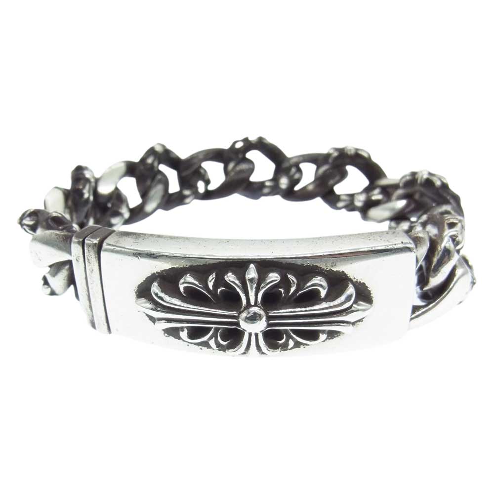 CHROME HEARTS クロムハーツ（原本無） ID FLORAL CRS フローラルクロス ID ファンシー リンク ブレスレット シルバー系【中古】