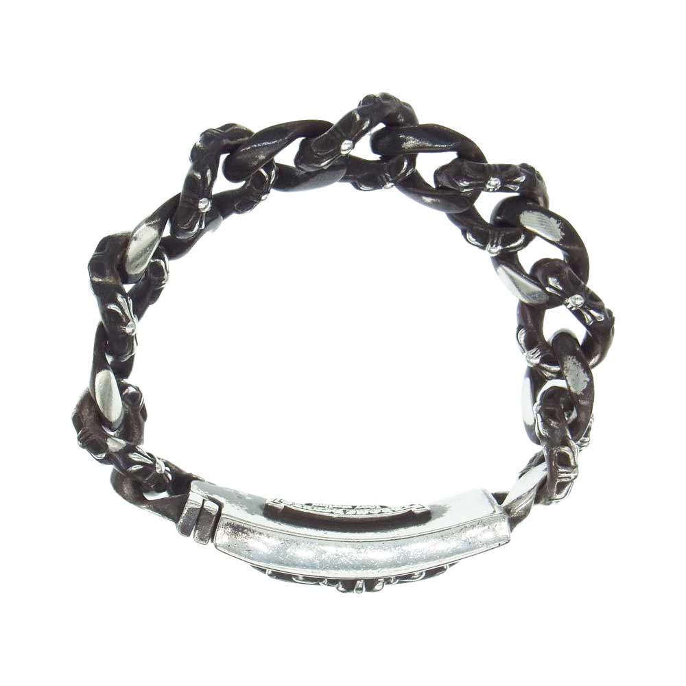 CHROME HEARTS クロムハーツ（原本無） ID FLORAL CRS フローラルクロス ID ファンシー リンク ブレスレット シルバー系【中古】