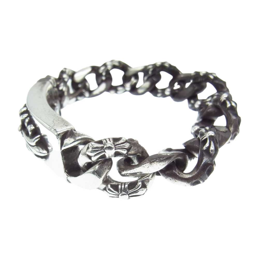 CHROME HEARTS クロムハーツ（原本無） ID FLORAL CRS フローラルクロス ID ファンシー リンク ブレスレット シルバー系【中古】