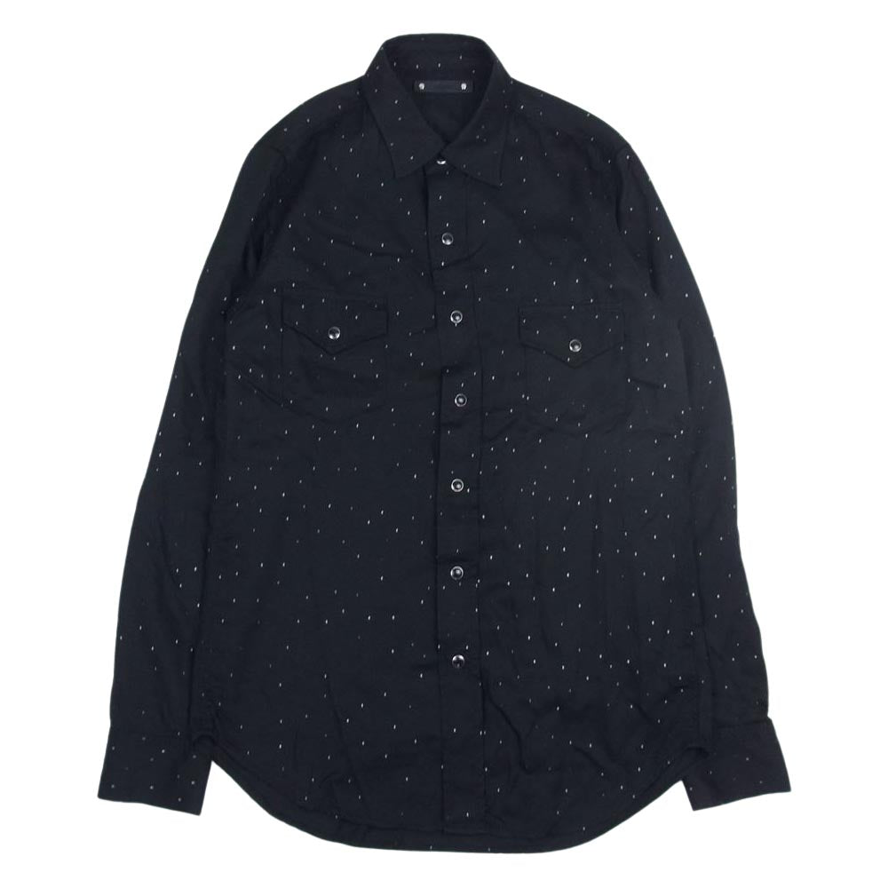 MINEDENIM マインデニム 2208-5001 Rhombus Dot Western SH ドット ウエスタン シャツ ブラック系 1【中古】