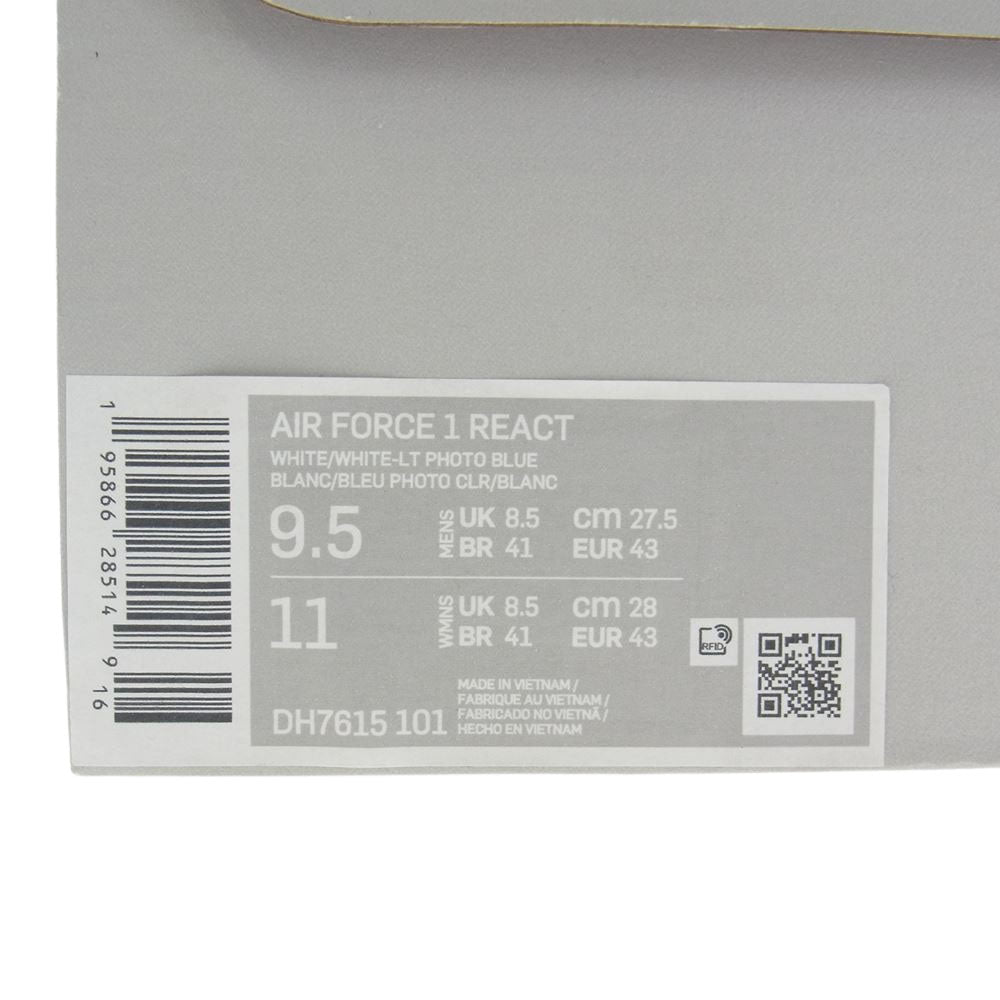 NIKE ナイキ DH7615-101 Air Force 1 AF1 Low React エアフォース リアクト ローカット スニーカー ホワイト系 27.5cm【新古品】【未使用】【中古】