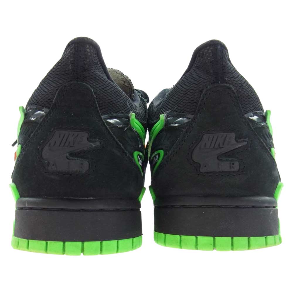 NIKE ナイキ OFF-WHITE CU6015-001 AIR RUBBER DUNK LOW "GREEN STRIKE" オフホワイト エアラバー ダンク ロー スニーカー ブラック系 グリーン系 27cm【中古】