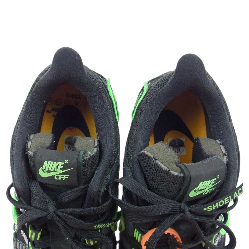 NIKE ナイキ OFF-WHITE CU6015-001 AIR RUBBER DUNK LOW "GREEN STRIKE" オフホワイト エアラバー ダンク ロー スニーカー ブラック系 グリーン系 27cm【中古】