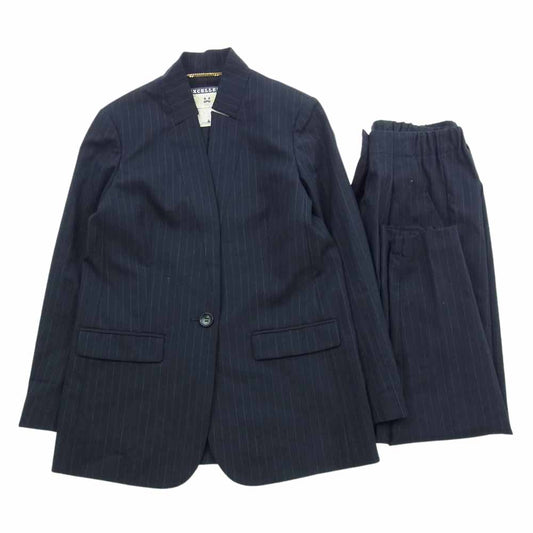 JOURNAL STANDARD ジャーナルスタンダード 15-010-370-7400 L'ESSAGE レサージュ ストライプ 1B テーラードジャケット イージーパンツ セットアップ ダークネイビー系 1【美品】【中古】