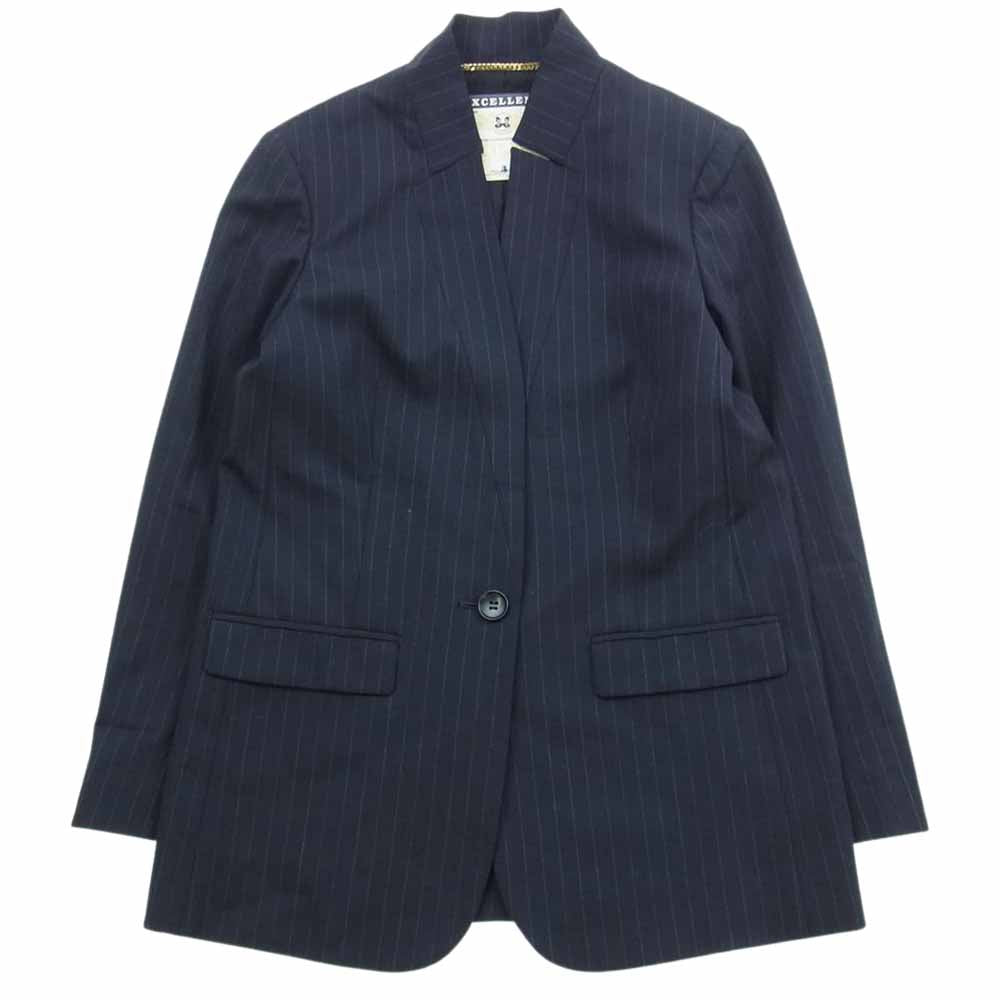 JOURNAL STANDARD ジャーナルスタンダード 15-010-370-7400 L'ESSAGE レサージュ ストライプ 1B テーラードジャケット イージーパンツ セットアップ ダークネイビー系 1【美品】【中古】