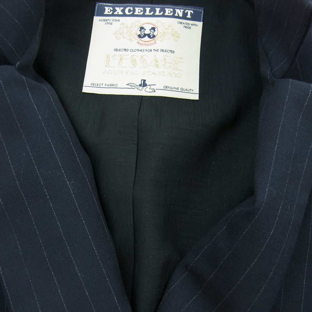 JOURNAL STANDARD ジャーナルスタンダード 15-010-370-7400 L'ESSAGE レサージュ ストライプ 1B テーラードジャケット イージーパンツ セットアップ ダークネイビー系 1【美品】【中古】