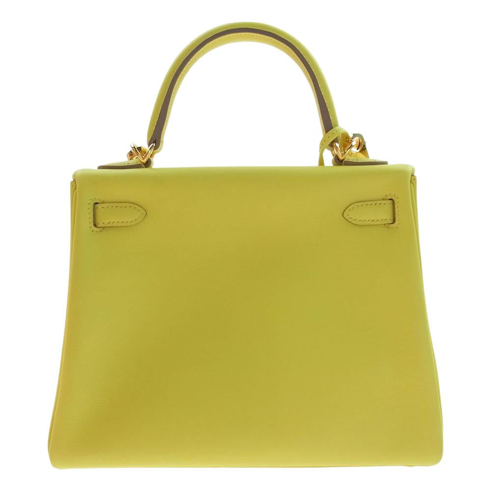 HERMES エルメス ケリー 28 内縫い ライム エバーカラー Ｙ刻 ハンド ショルダーバッグ イエロー系【新古品】【未使用】【中古】