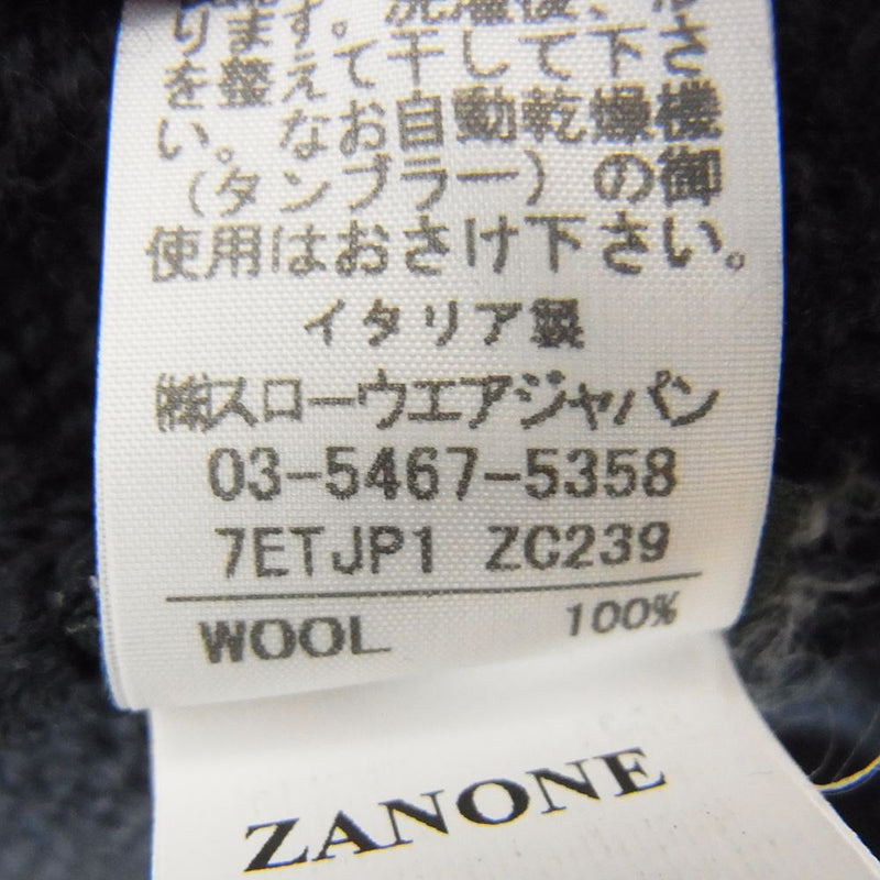 ZANONE ザノーネ 7ETJP1 ZC239 イタリア製 WOOL CARDIGAN スローウエアジャパン ウール ニット カーディガン ネイビー系 44【中古】