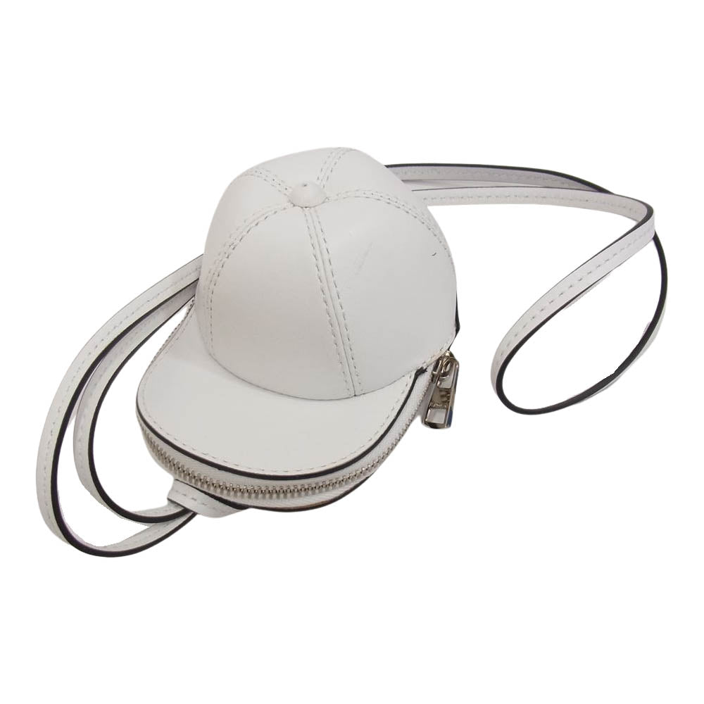 JWアンダーソン NANO CAP BAG レザー ナノ キャップ ショルダーバッグ ホワイト系【中古】