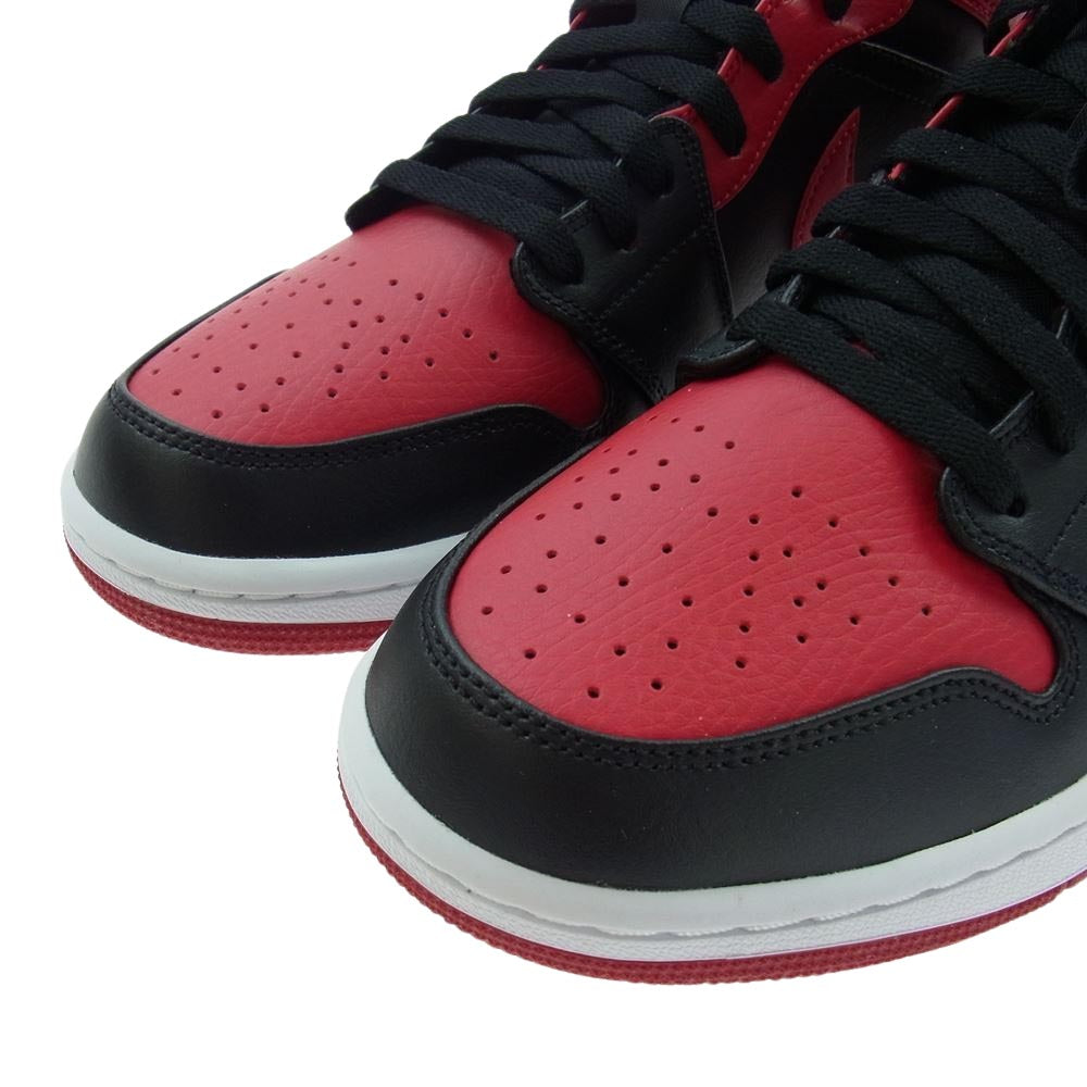 NIKE AIR JORDAN ナイキ ジョーダン 554724-074 AIR JORDAN1 MID エアジョーダン1 ミッド ミドルカット スニーカー ブレッド ブラック ブラック系 レッド系 27.0㎝【新古品】【未使用】【中古】