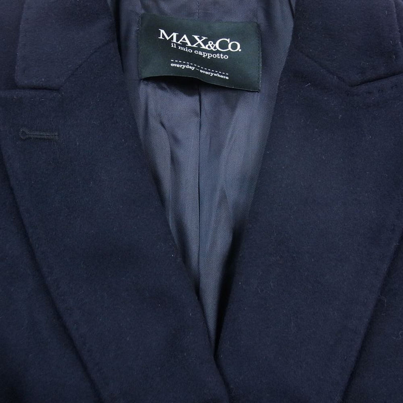 MAX&CO マックスアンドコー カシミヤ混 ウール コート ネイビー系 38【中古】