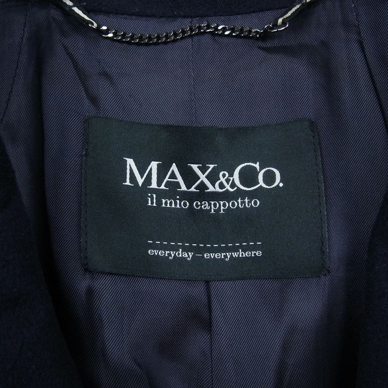 MAX&CO マックスアンドコー カシミヤ混 ウール コート ネイビー系 38【中古】