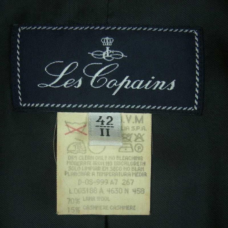 レコパン Les Copains カシミヤ アンゴラ混 ウール 切替 コート