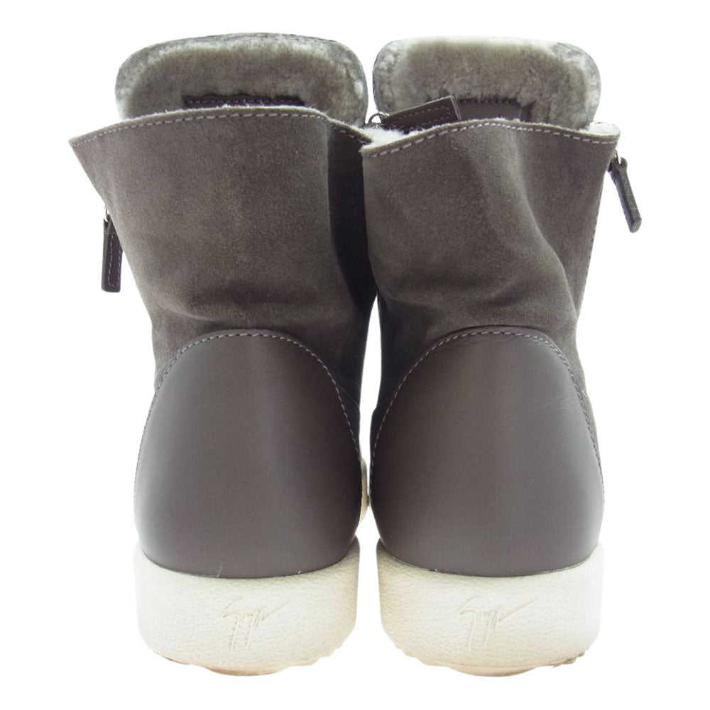 ジュゼッペザノッティ ムートン ハイカット スニーカー  ライトブラウン系 38【中古】