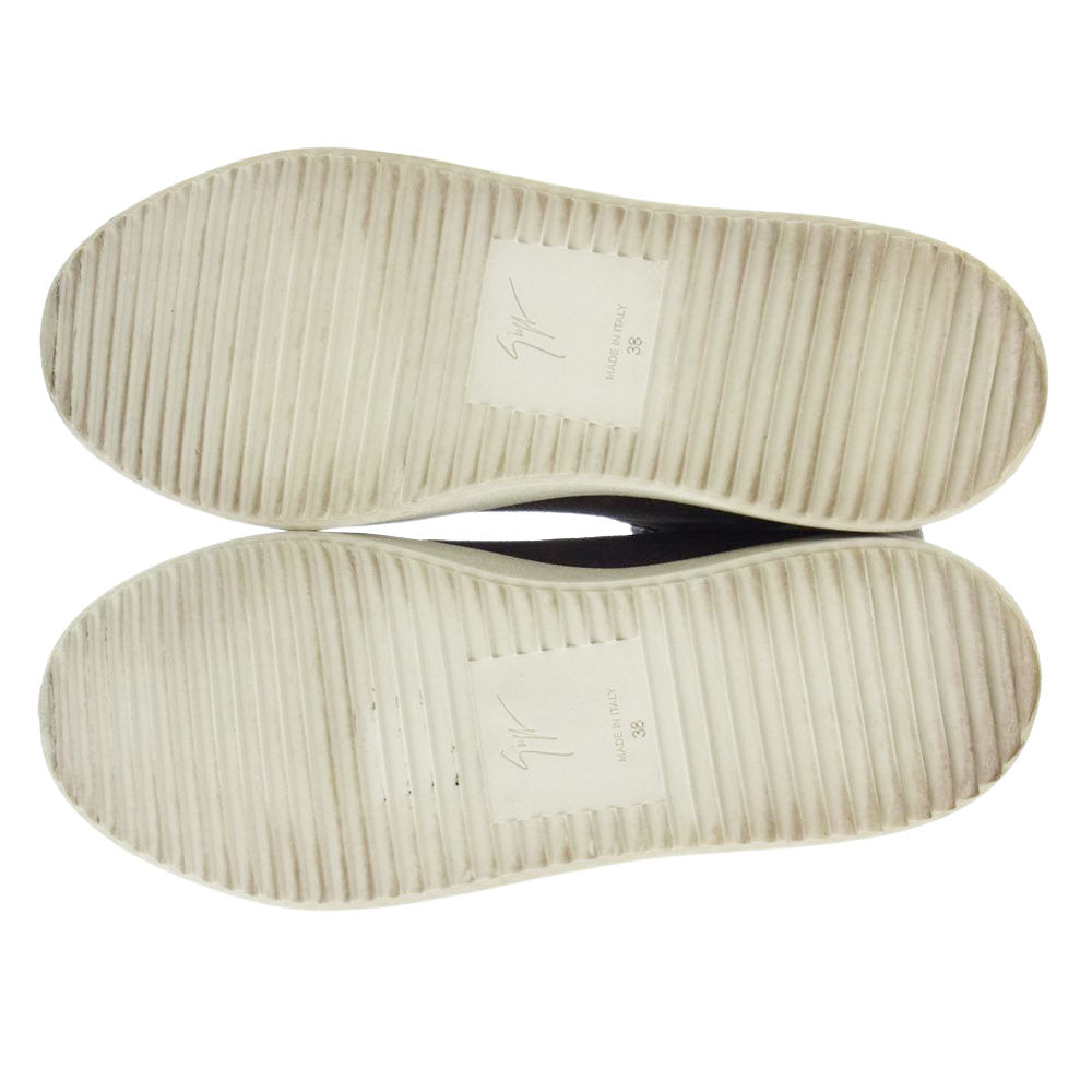 ジュゼッペザノッティ ムートン ハイカット スニーカー  ライトブラウン系 38【中古】