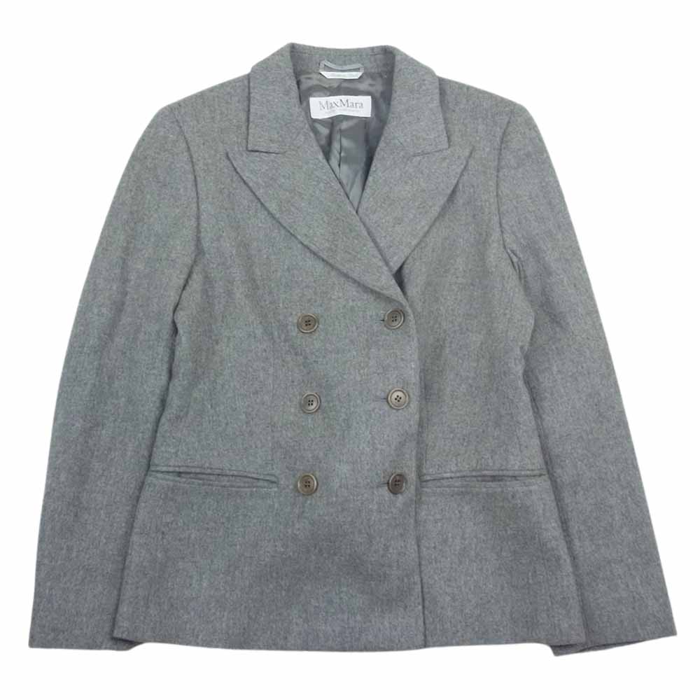 MAX MARA マックスマーラ 白タグ イタリア製 カシミヤ 100% ダブル ジャケット グレー系 40【中古】