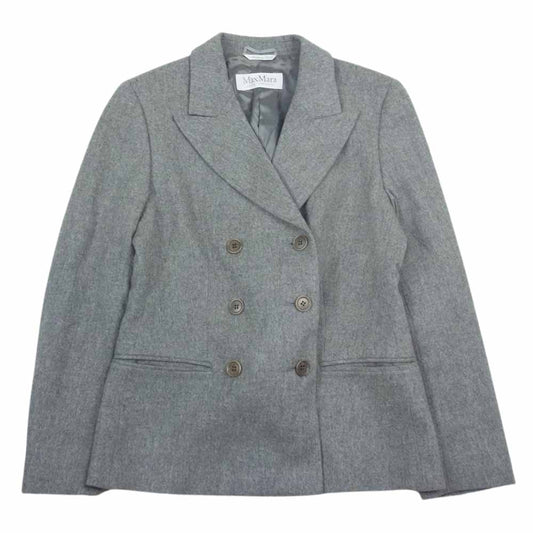MAX MARA マックスマーラ 白タグ イタリア製 カシミヤ 100% ダブル ジャケット グレー系 40【中古】
