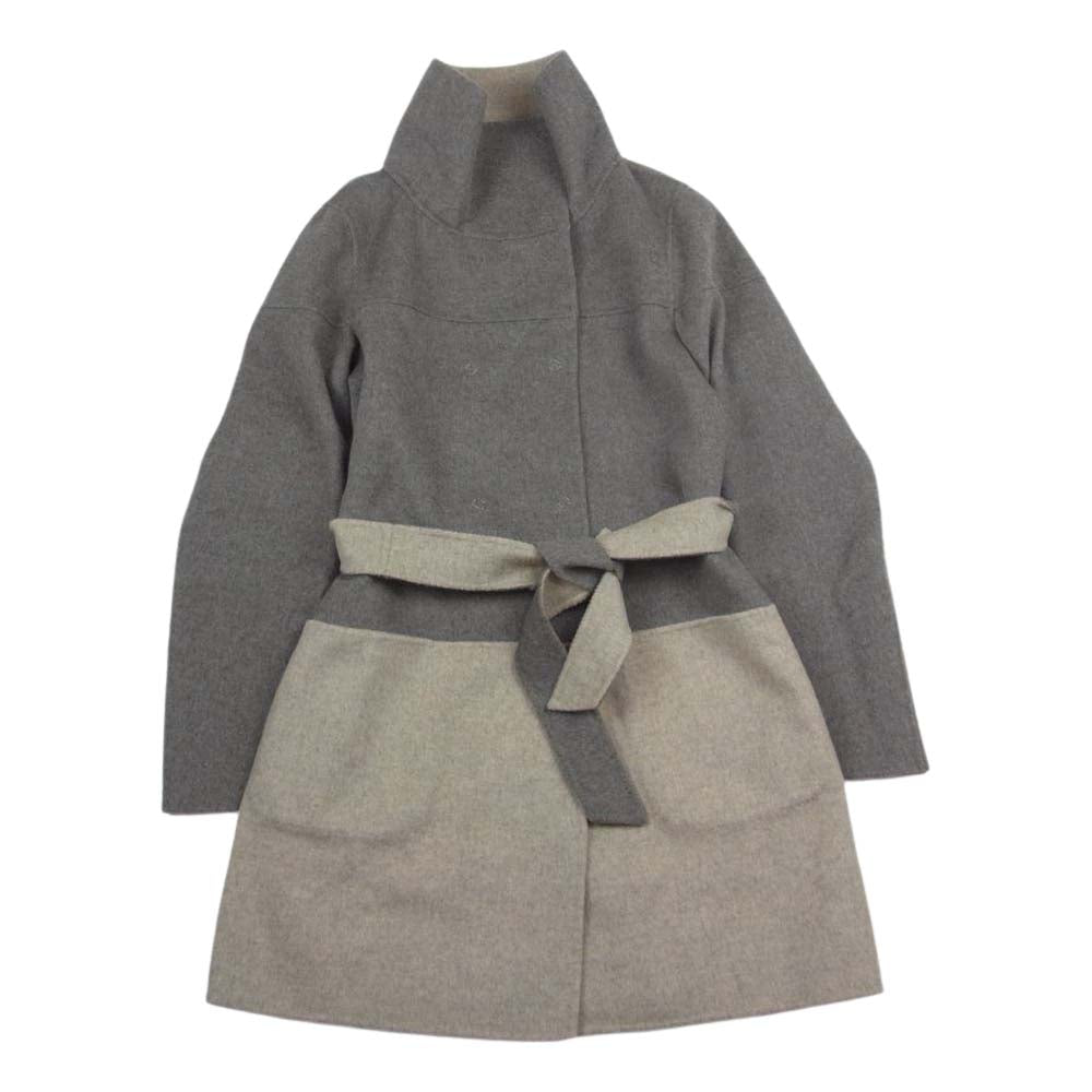 MAX MARA マックスマーラ Weekend ウイークエンド マックスマーラ ベルテッド リバーシブル コート グレー系 ベージュ系 36【美品】【中古】