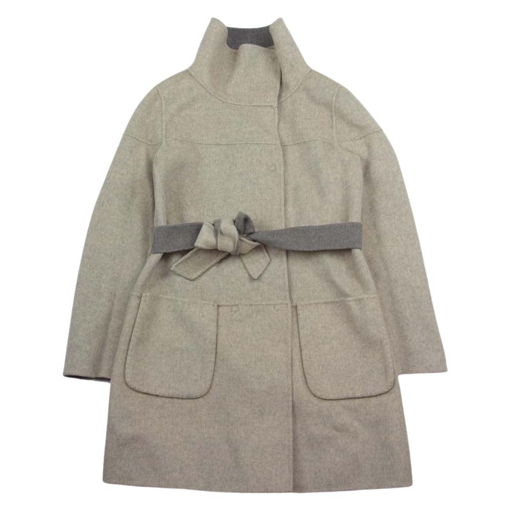 MAX MARA マックスマーラ Weekend ウイークエンド マックスマーラ ベルテッド リバーシブル コート グレー系 ベージュ系 36【美品】【中古】