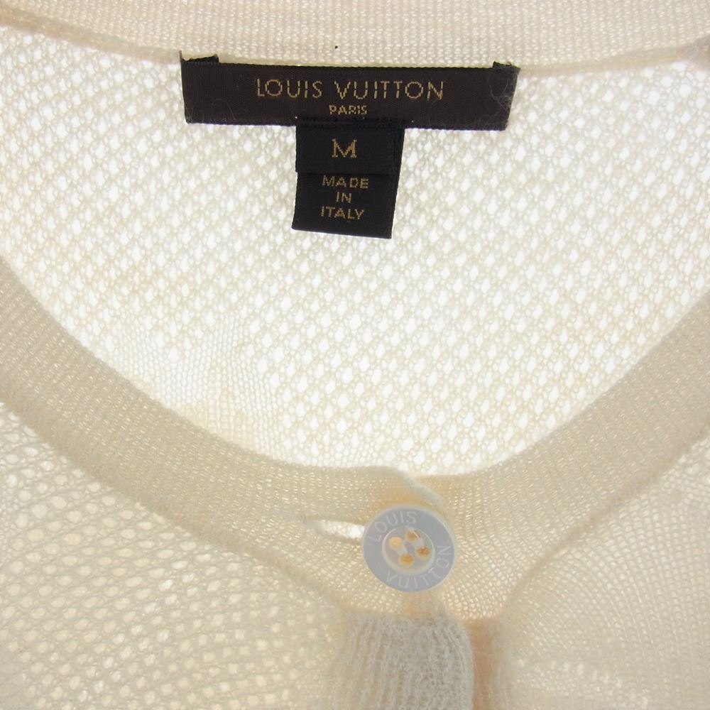 LOUIS VUITTON ルイ・ヴィトン 5分丈 カシミヤ シルク カーディガン オフホワイト系 M【中古】