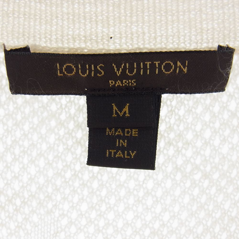 LOUIS VUITTON ルイ・ヴィトン 5分丈 カシミヤ シルク カーディガン オフホワイト系 M【中古】