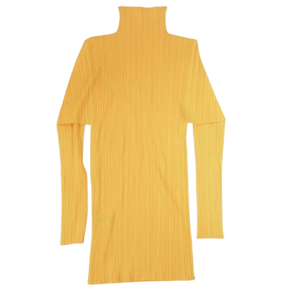 PLEATS PLEASE プリーツプリーズ イッセイミヤケ PP71-JK104 プリーツ加工 ボトルネック カットソー 長袖 イエロー イエロー系 3【中古】