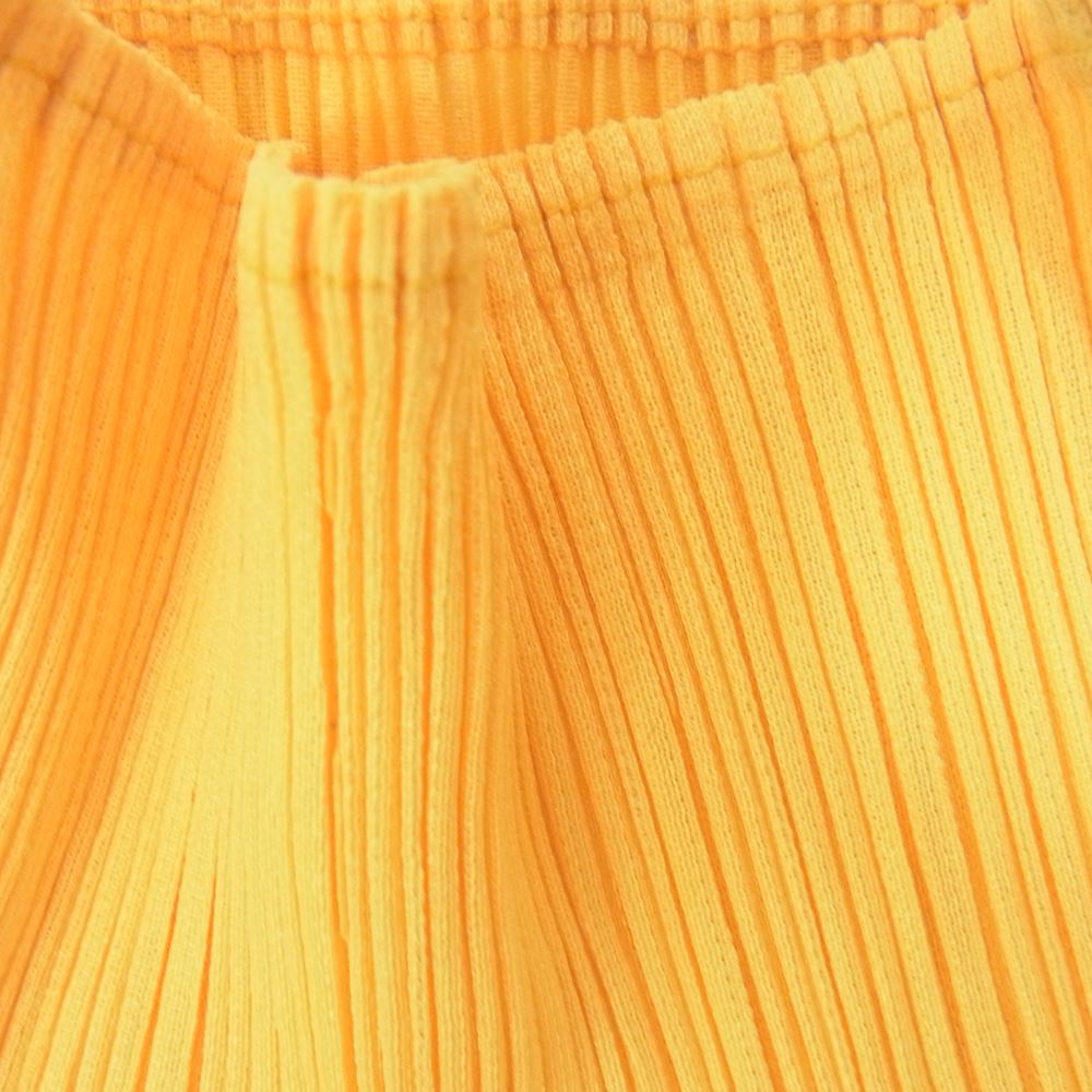 PLEATS PLEASE プリーツプリーズ イッセイミヤケ PP71-JK104 プリーツ加工 ボトルネック カットソー 長袖 イエロー イエロー系 3【中古】