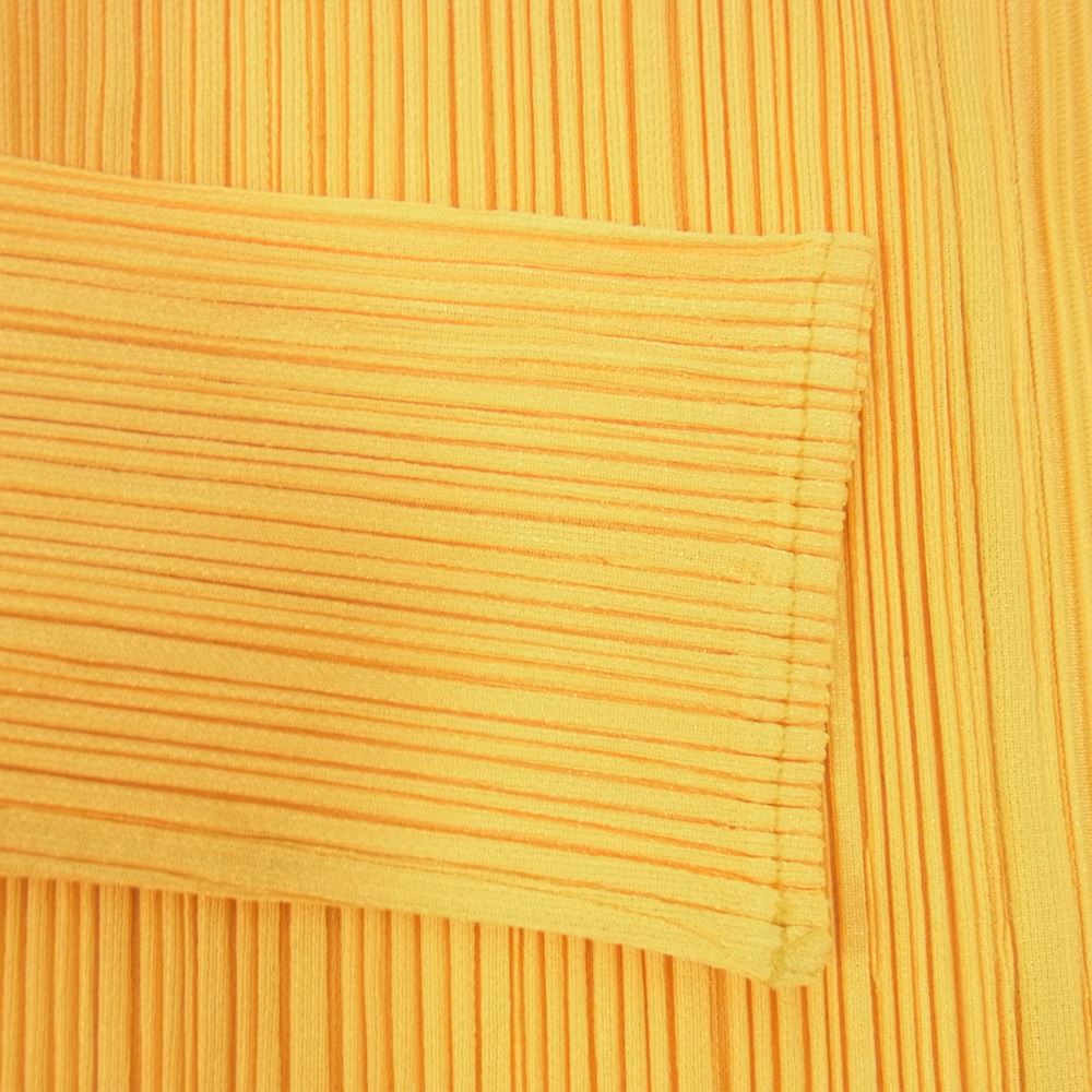 PLEATS PLEASE プリーツプリーズ イッセイミヤケ PP71-JK104 プリーツ加工 ボトルネック カットソー 長袖 イエロー イエロー系 3【中古】