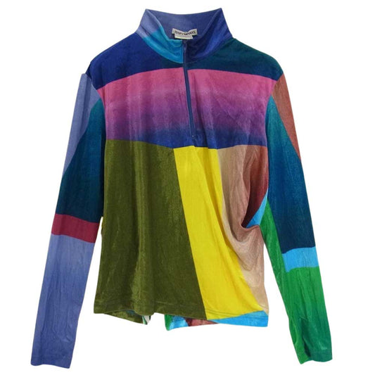 ISSEY MIYAKE イッセイミヤケ IM73-JK018 ベロア ハーフジップ カットソー 長袖 マルチカラー系 M【中古】