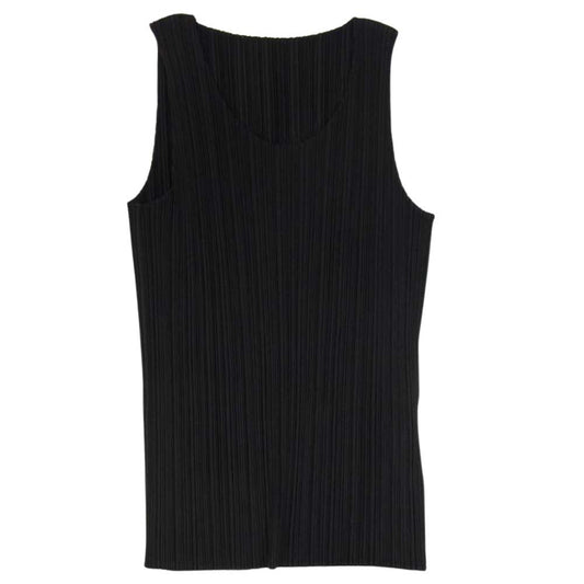 PLEATS PLEASE プリーツプリーズ イッセイミヤケ PP04-JK600 プリーツ加工 ノースリーブ カットソー ブラック ブラック系 3【中古】