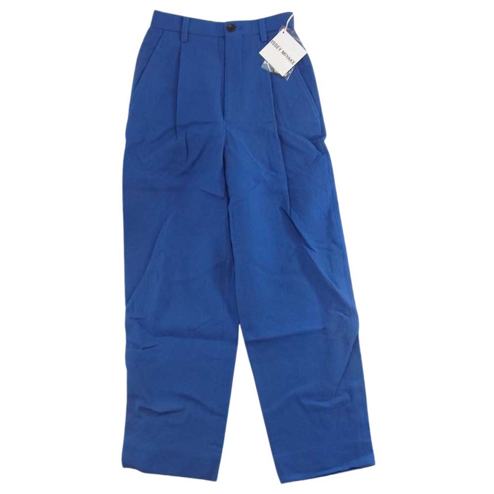 ISSEY MIYAKE イッセイミヤケ IM61-FF122 ウール ワイド パンツ ブルー系 S【中古】