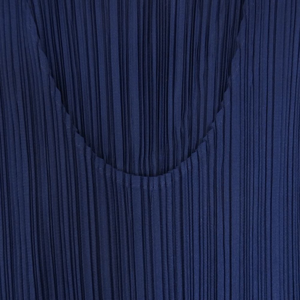 ISSEY MIYAKE イッセイミヤケ PP05-JK600 プリーツ加工 ノースリーブ カットソー ネイビー ネイビー系 L【中古】