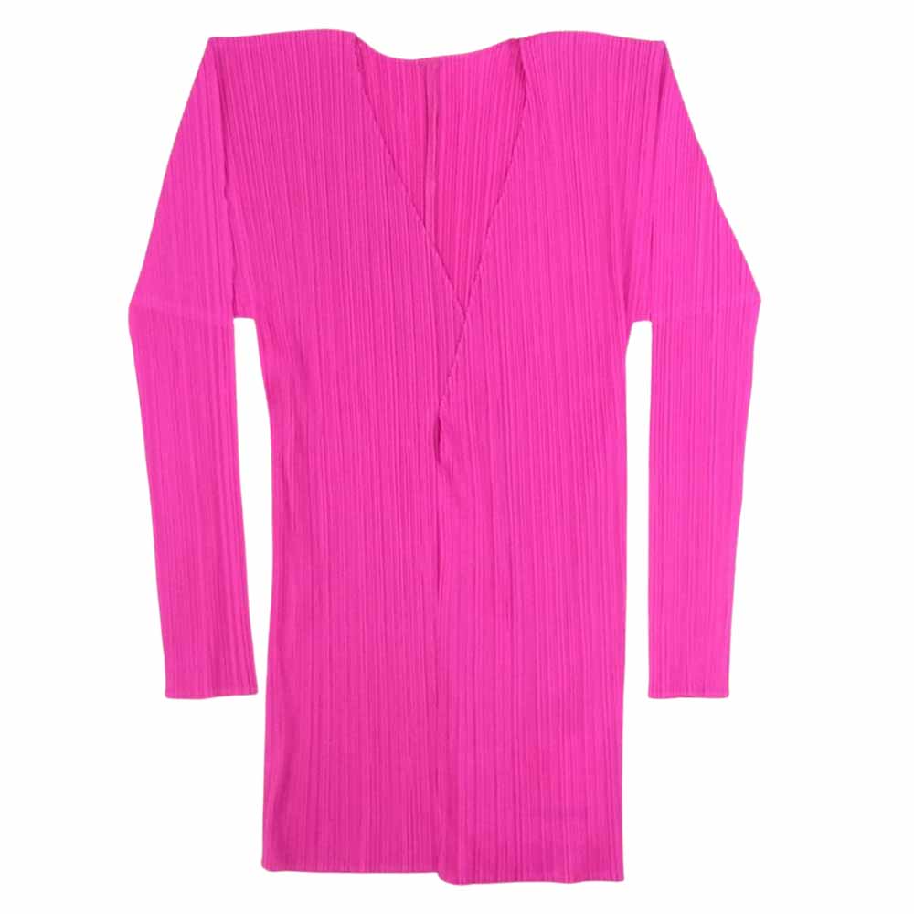 PLEATS PLEASE プリーツプリーズ イッセイミヤケ PP64-JO607 プリーツ加工 カーディガン 長袖 パープル パープル系 3【中古】