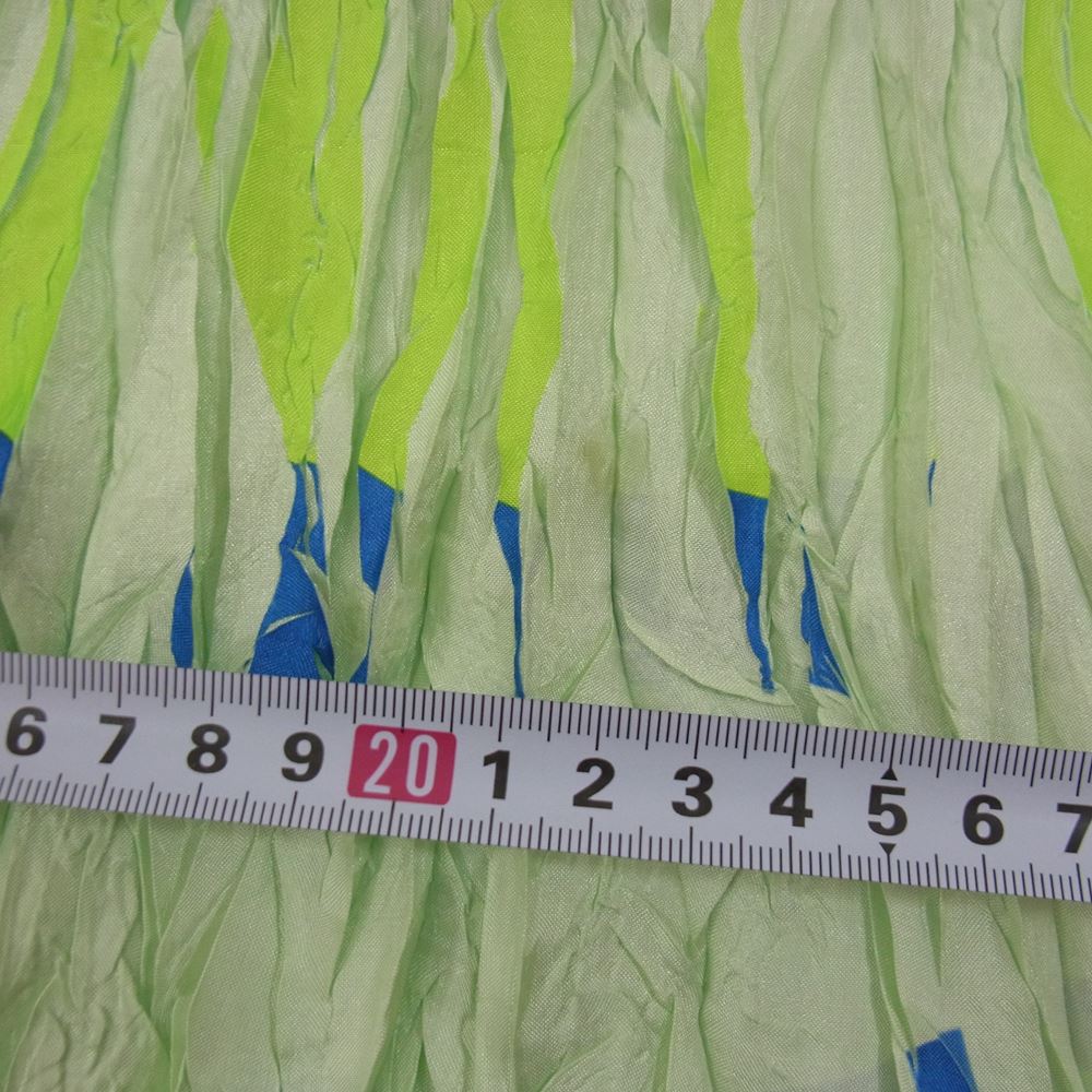 PLEATS PLEASE プリーツプリーズ イッセイミヤケ PP34-ZT902 立体デザイン 転写 プリント カットソー 半袖 ライトグリーン系 3【中古】