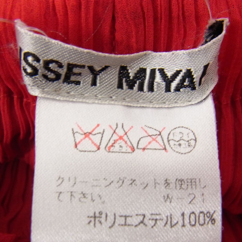 ISSEY MIYAKE イッセイミヤケ IM82-FF601 プリーツ加工 ラメ パンツ レッド レッド系 M【中古】