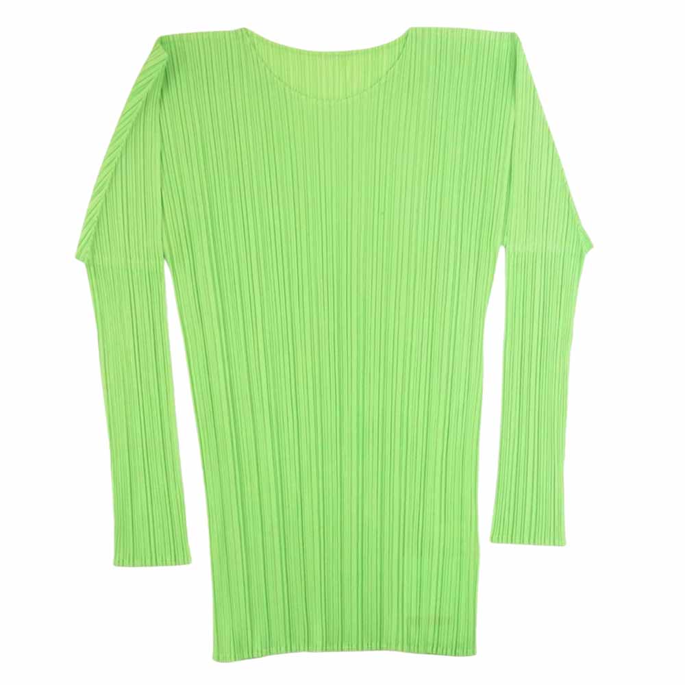 ISSEY MIYAKE イッセイミヤケ PP41-JK602 プリーツ加工 ロング カットソー 長袖 グリーン グリーン系 L【中古】