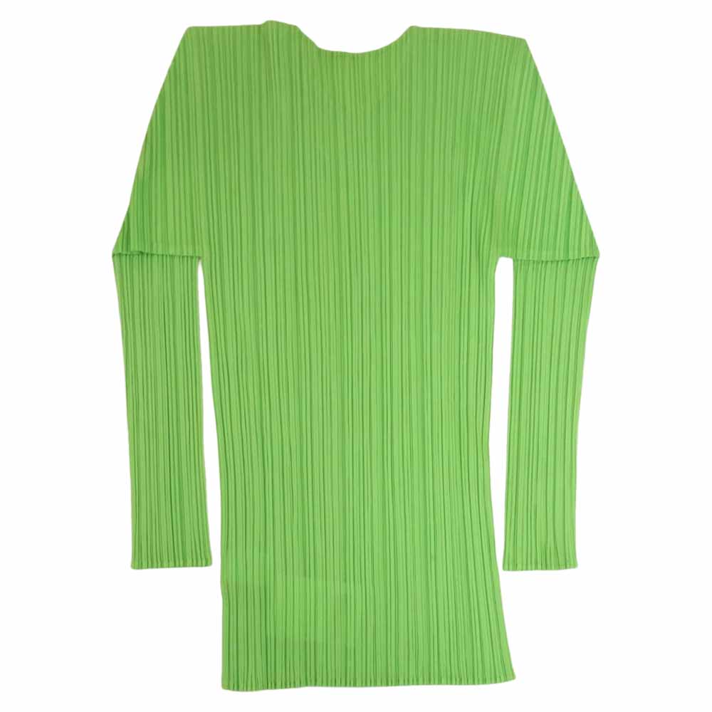 ISSEY MIYAKE イッセイミヤケ PP41-JK602 プリーツ加工 ロング カットソー 長袖 グリーン グリーン系 L【中古】