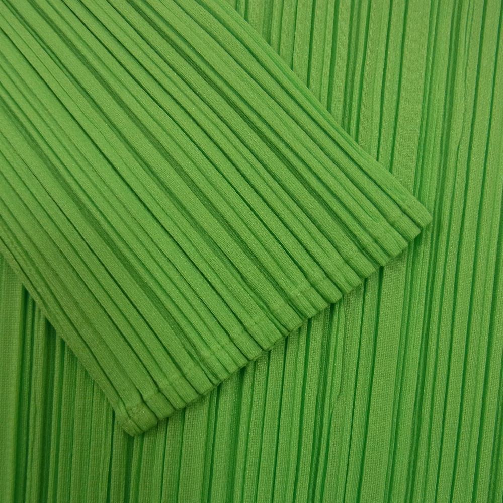 ISSEY MIYAKE イッセイミヤケ PP41-JK602 プリーツ加工 ロング カットソー 長袖 グリーン グリーン系 L【中古】