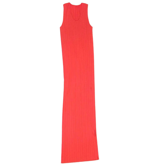 PLEATS PLEASE プリーツプリーズ イッセイミヤケ PP04-JH616 プリーツ加工 ノースリーブ スリット ロング ワンピース レッド レッド系 3【中古】