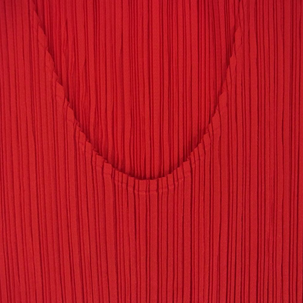 PLEATS PLEASE プリーツプリーズ イッセイミヤケ PP04-JH616 プリーツ加工 ノースリーブ スリット ロング ワンピース レッド レッド系 3【中古】