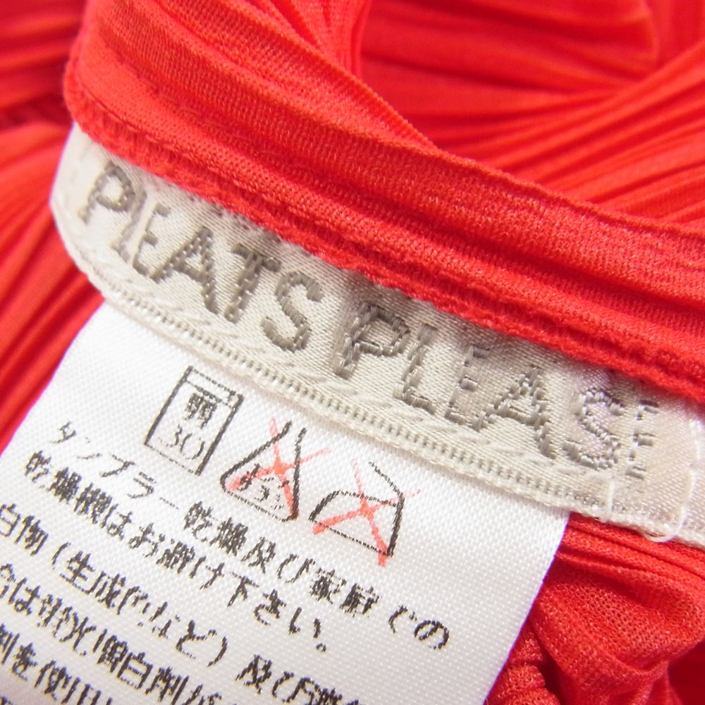 PLEATS PLEASE プリーツプリーズ イッセイミヤケ PP04-JH616 プリーツ加工 ノースリーブ スリット ロング ワンピース レッド レッド系 3【中古】