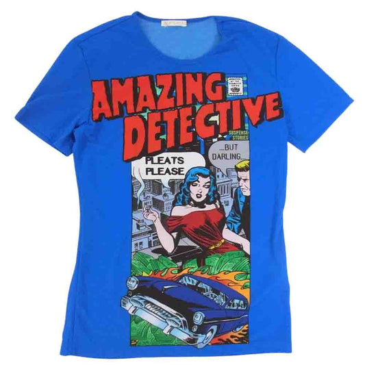 PLEATS PLEASE プリーツプリーズ イッセイミヤケ PP91-JR113 アメコミ 漫画 プリント Tシャツ カットソー 半袖 ブルー系 3【中古】