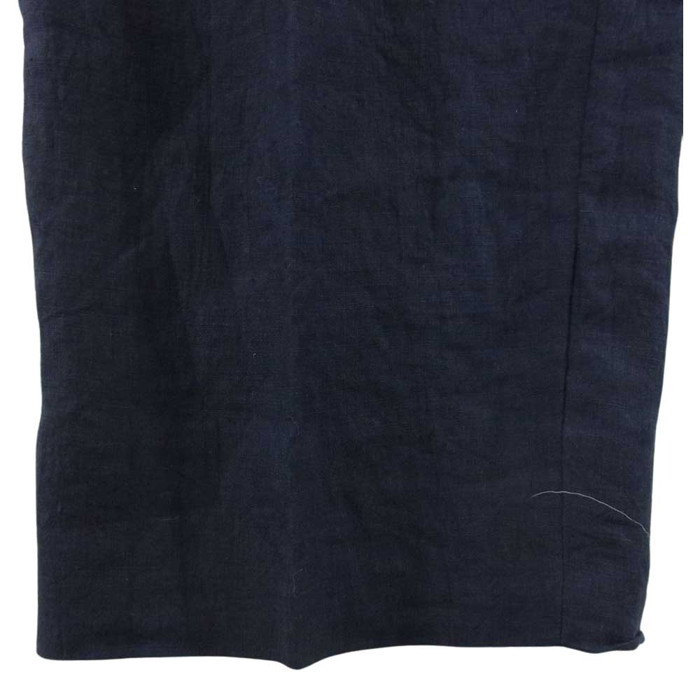 COMME des GARCONS HOMME コムデギャルソンオム HP02027M AD1995 ヴィンテージ リネン100％ ジップアップ 2タック ワイド パンツ ネイビー系 M【中古】