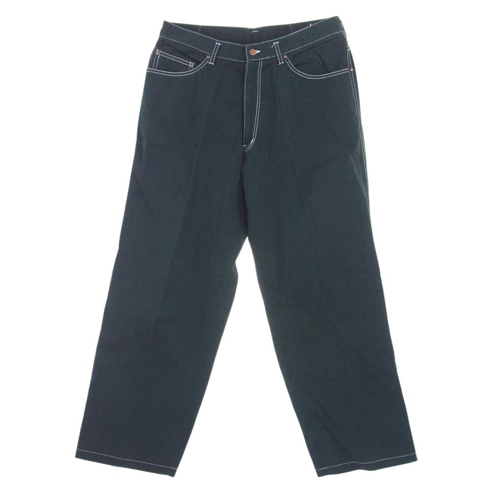 COMME des GARCONS HOMME コムデギャルソンオム HP-04032M AD1995  ステッチ ジップフライ ワイド ストレート パンツ グリーン系 M【中古】