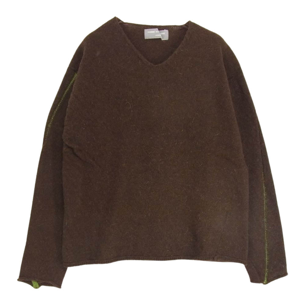 COMME des GARCONS HOMME コムデギャルソンオム HN-070240 AD-1998 ヴィンテージ ウール 袖ライン スリーブデザイン ニット ブラウン系 サイズ表記無【中古】