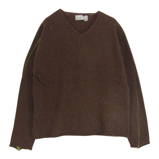 COMME des GARCONS HOMME コムデギャルソンオム HN-070240 AD-1998 ヴィンテージ ウール 袖ライン スリーブデザイン ニット ブラウン系 サイズ表記無【中古】